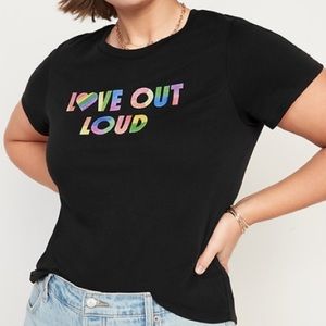 NEW rainbow “love out loud” T-shirt